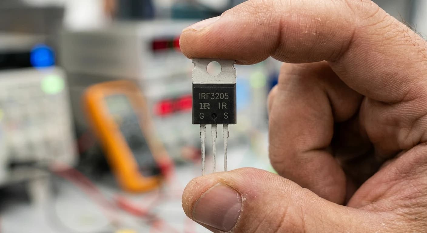Abstract visual representing IRF3205 Mosfet and the science behind